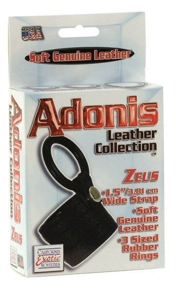 California Exotics Adonis Zeus Leather Cock Ring Cock Rings