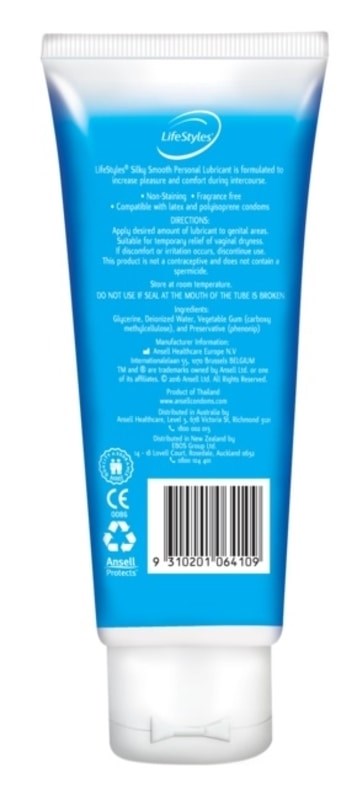 Ansell LifeStyles Silky Smooth Lubricant Water Based Lubes