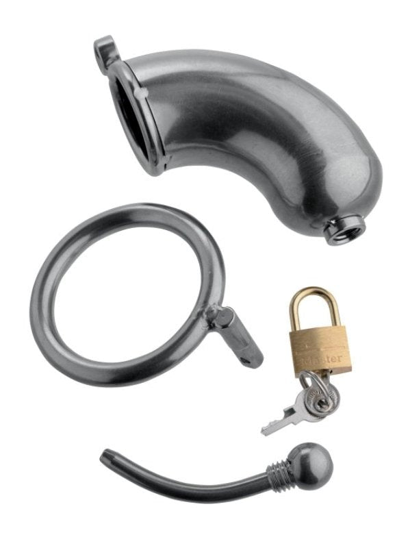 Armor Chastity Cage with Removable Urethral Insert Penis Plugs