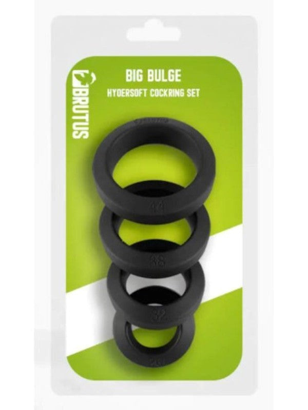 Brutus Big Bulge Silicone Cock Ring 4 Pc Set Cock Ring Sets