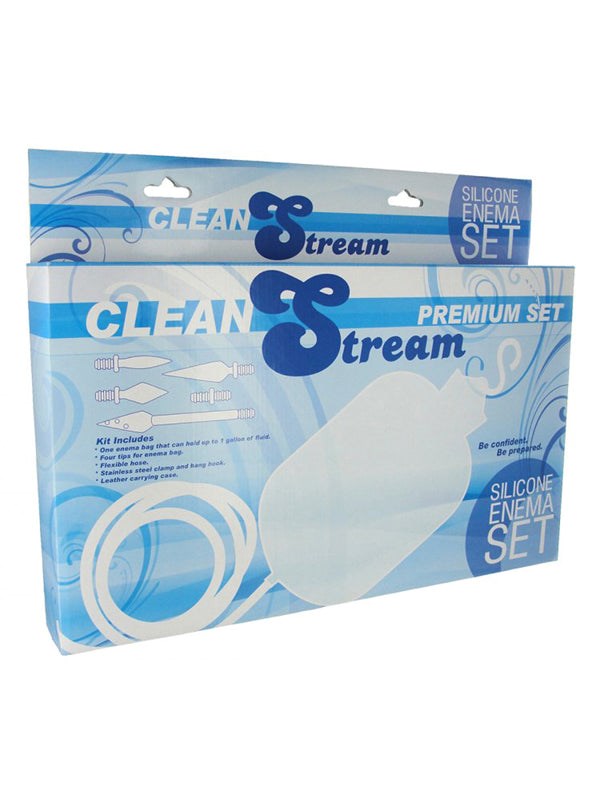 CleanStream Premium Silicone Enema Set White Anal Cleansing