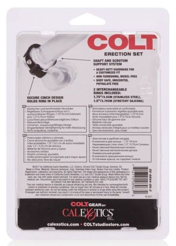 Colt Adjustable Male Erection Enhancer Set Cock Rings