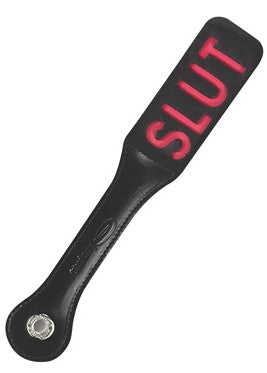 Sportsheets 12 Inch Leather Slut Impression Paddle - Paddles And Slappers