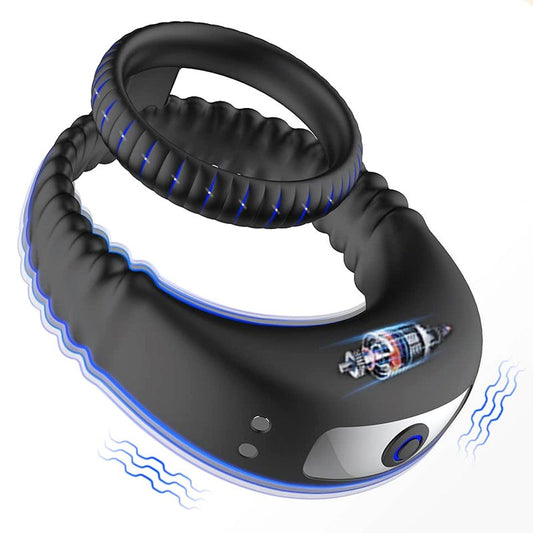BDStyle Dual-Ring Vibrating Cock Ring - Explore Shared Ecstasy - Cock Rings