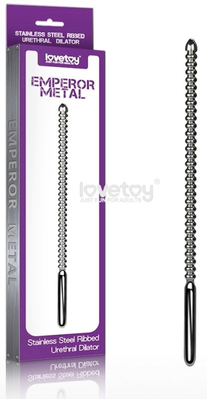 Emperor Metal Stainless Steel Ribbed Urethral Dilator - Penis Plugs