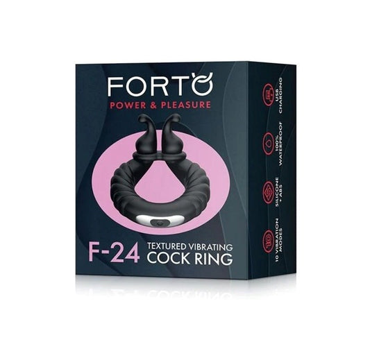 Forto F-24 Textured Vibrating Cock Ring - Vibrating Cock Rings