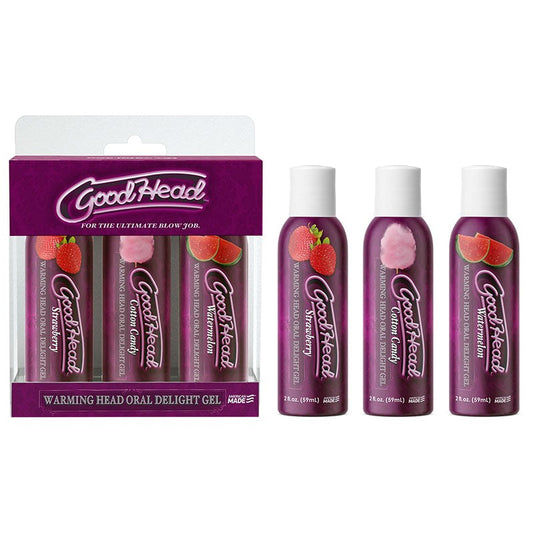 GoodHead Warming Head Delight Gel 3-Pack Water Based Lubes