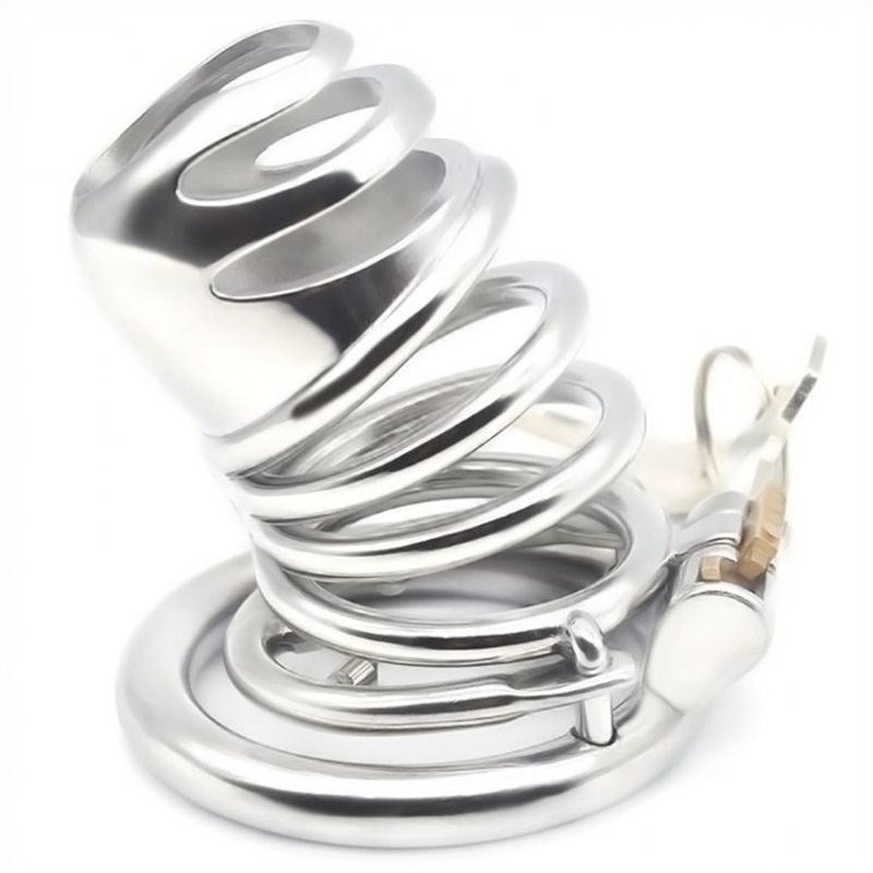 Gourdie Steel Cock Cage With Anti-falling Ring Male Chastity
