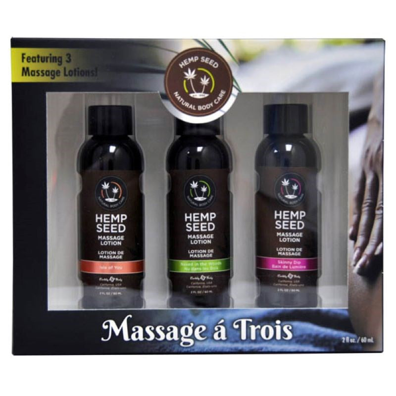Hemp Seed Massage A Trois Scented Massage Lotion Kit Water Based Lubes