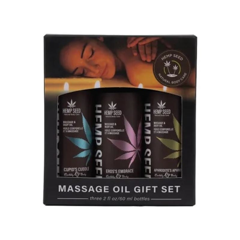 Hemp Seed Massage Oil Trio Gift Set Oil Based Lubes