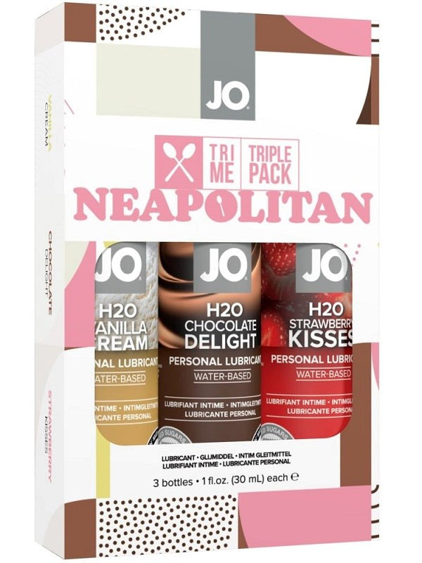JO Tri Me Triple Pack Neapolitan Water Based Lubes