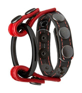 Kink Cock and Ball Masters Rings Black and Red Stretchy Cock Rings