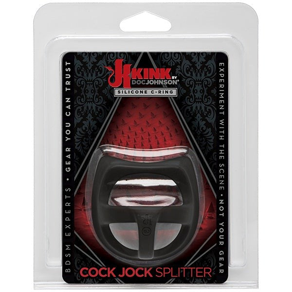 Kink Cock Jock Silicone Splitter Black Cock Rings
