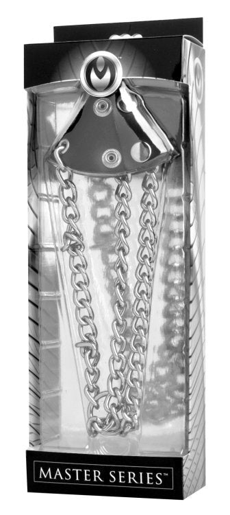 Leather Parachute Ball Stretcher Steel Cock Rings