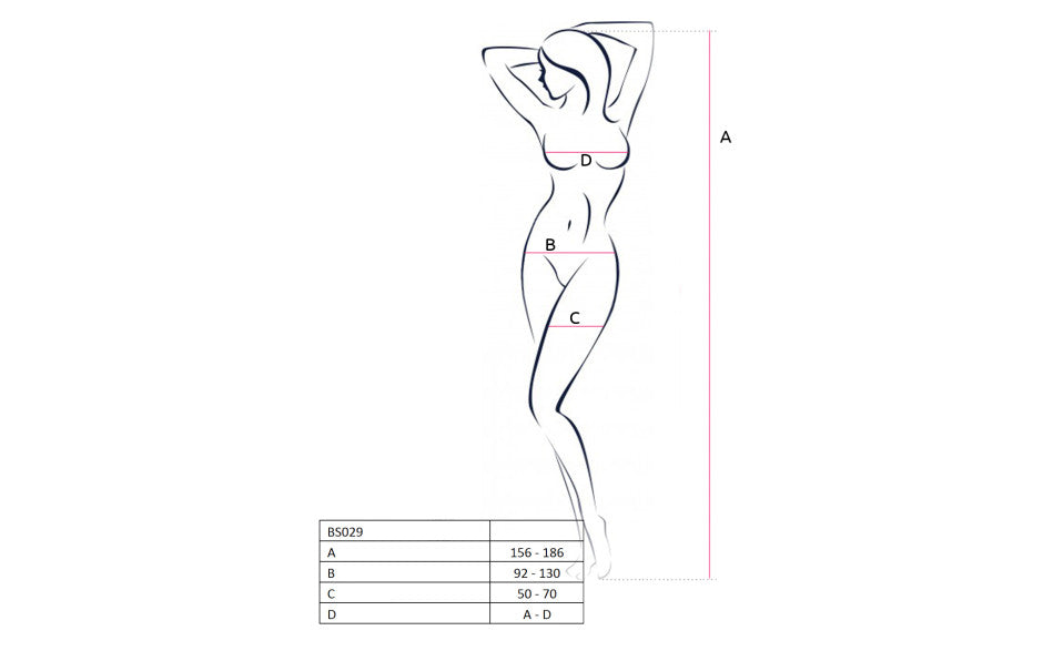 Passion Lingerie Sheer Body Hugging Bodystocking BS029 One Size Black Body Stockings