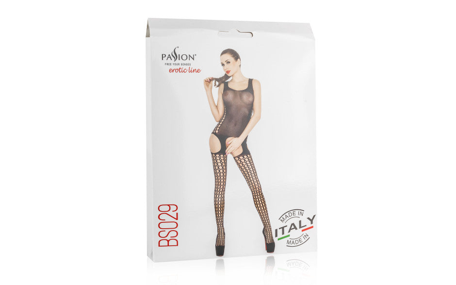 Passion Lingerie Sheer Body Hugging Bodystocking BS029 One Size Black Body Stockings