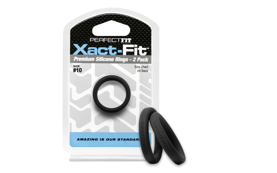 Perfect Fit Xact Fit #10 Stretchy Cock Rings 2 Pack 1 Inch Cock Ring Sets