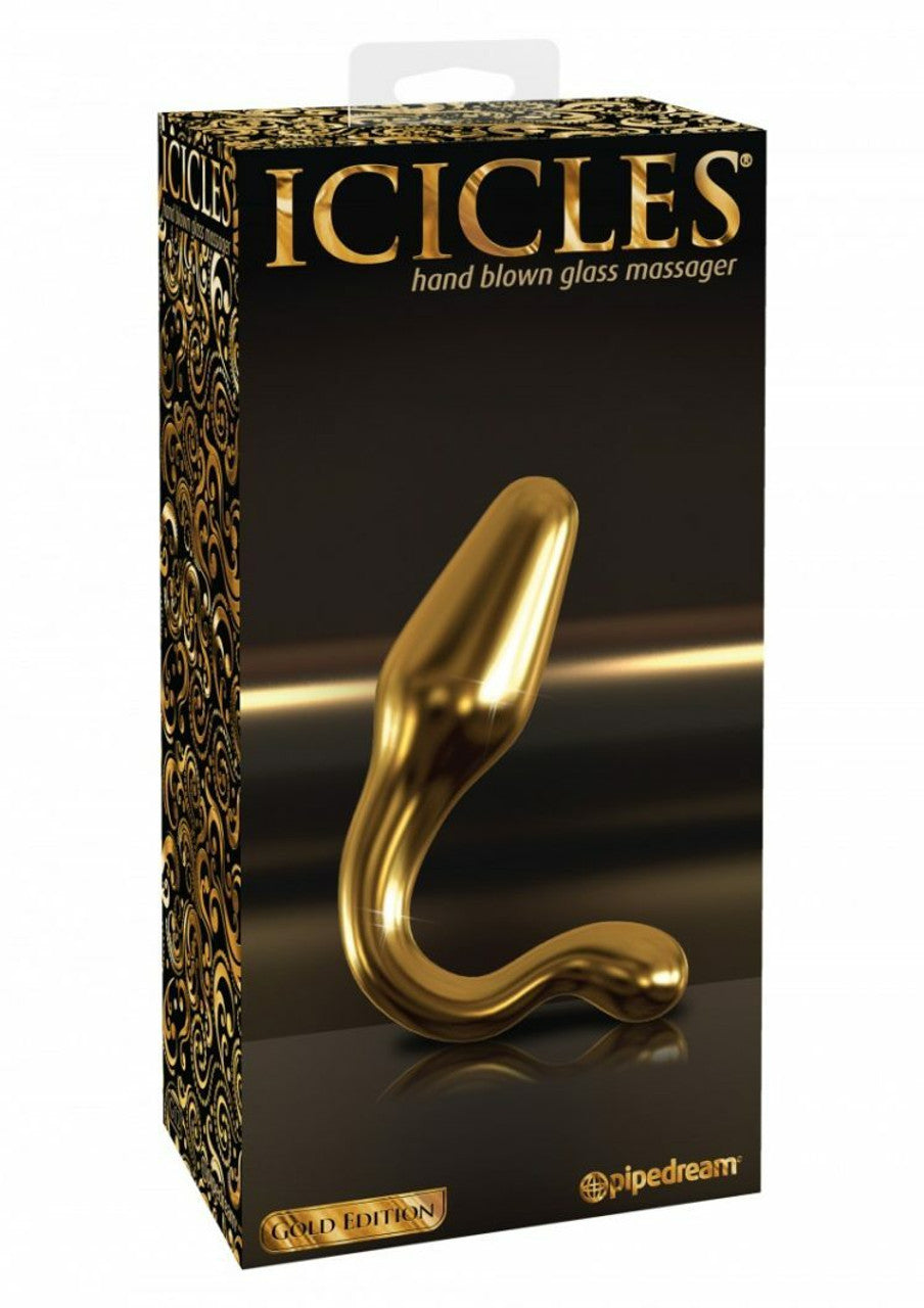 Pipedream Icicles Gold Edition G12 Glass Butt Plug Glass Sex Toys