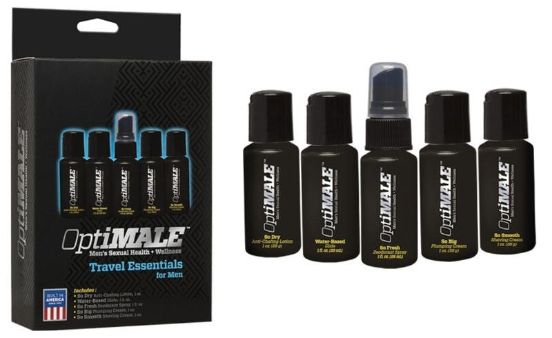 OptiMALE - Portable Grooming Kit for Confident Travelers Delay and Excite Sprays
