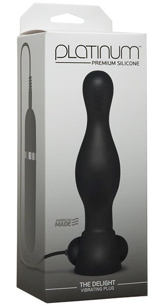 Doc Johnson Platinum The Delight Vibrating Anal Plug Black Anal Vibrators