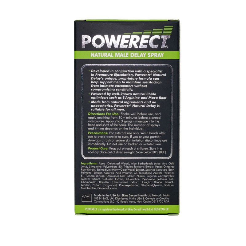 Powerect Natural Delay Spray - 30ml Delay and Excite Sprays