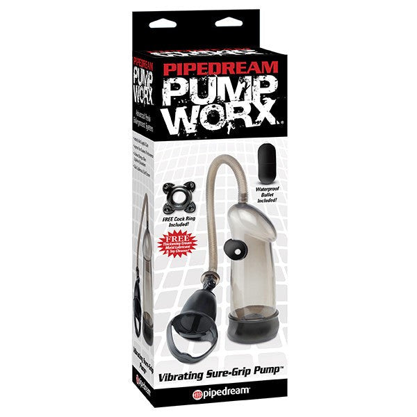 Pump Worx Vibrating Sure-Grip Penis Enlargement Pump Pumps, Extenders and Sleeves