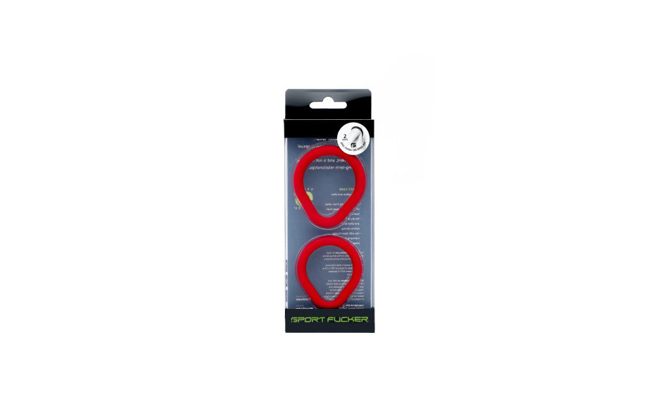 Sport Fucker 2 Pack Epic Hard On Silicone Cock Rings Kit Red Cock Ring Sets