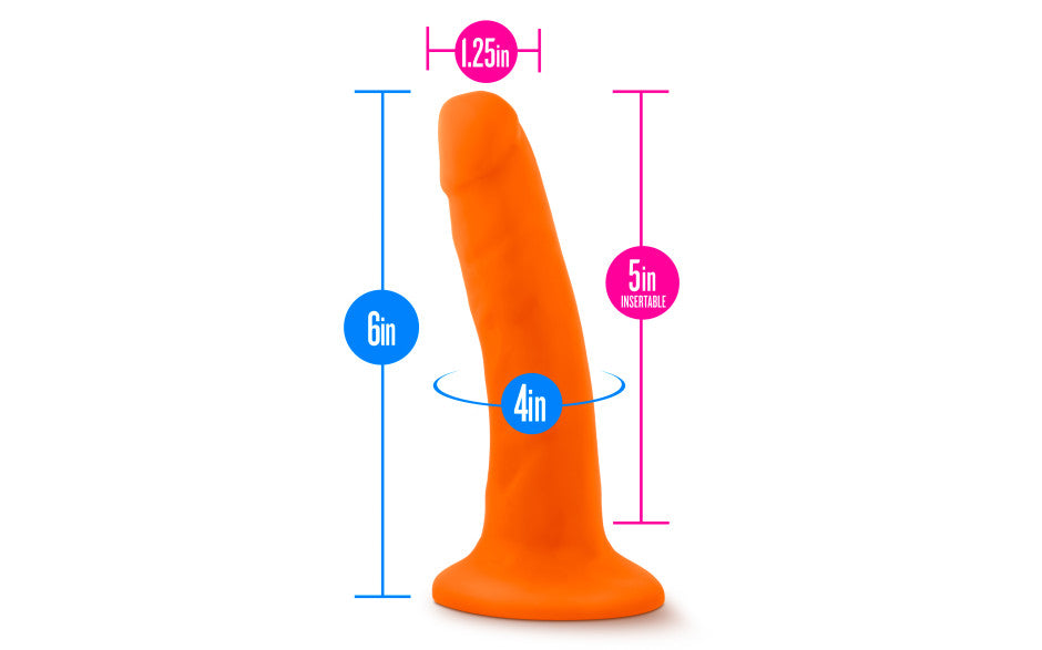 Neo Dual Density Realistic Cock 6 Inch Neon Orange Realistic Dildos