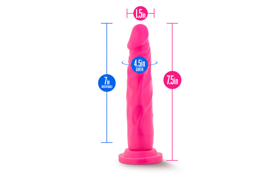 Neo Dual Density Realistic Looking Cock 7.5 Inch Neon Pink Realistic Dildos