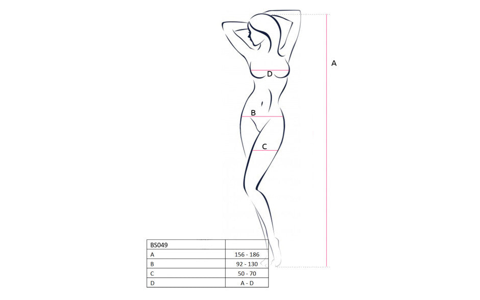 Passion Lingerie Womens Sexy Bodystocking BS049 One Size White Body Stockings