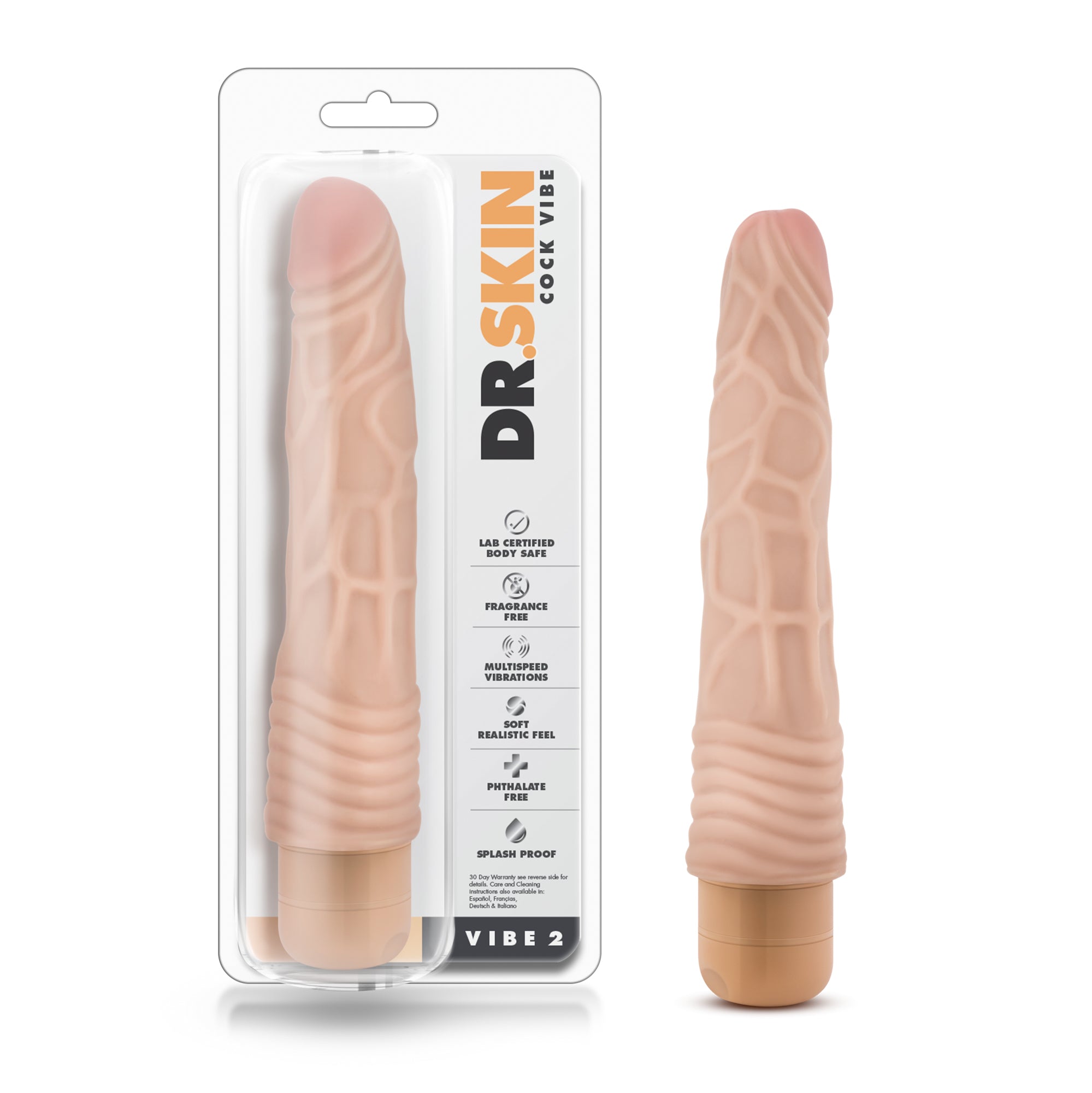 Dr. Skin Cock Vibe 2 Realistic 9 Inch Vibrating Cock Vibrating Dildos