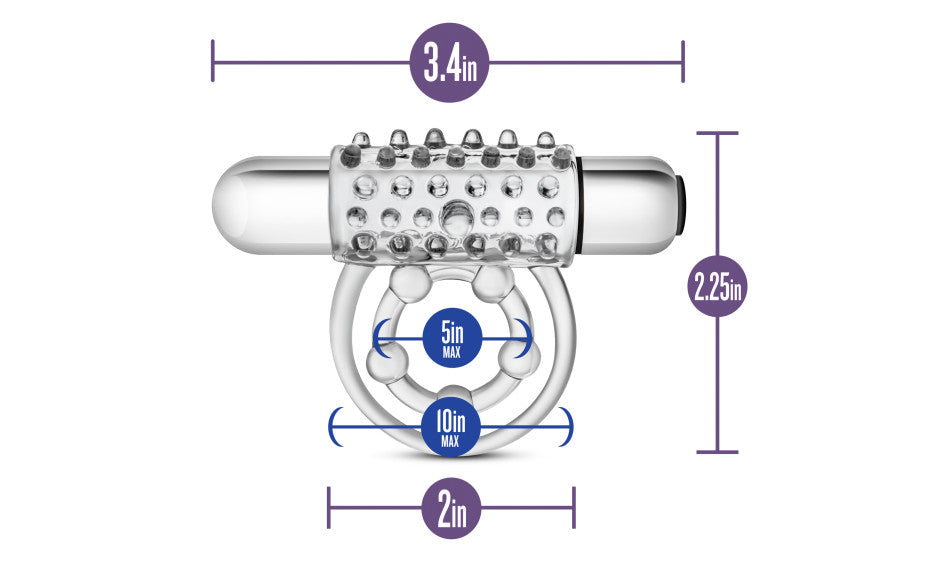Stay Hard Super Clitifier Vibrating Cock Ring Clear Vibrating Cock Rings