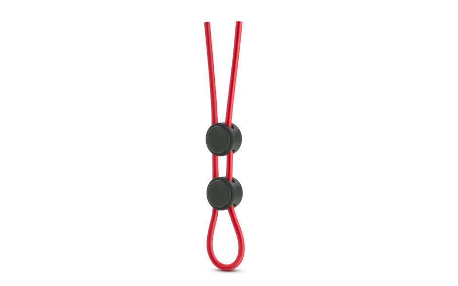 Stay Hard Silicone Double Loop Lasso Style Cock Ring Red Cock Rings