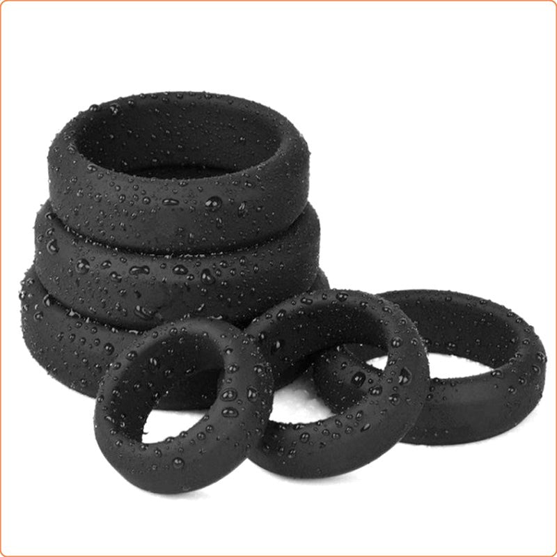 Silicone Cock Ring Set - 6 pcs Stretchy Cock Rings