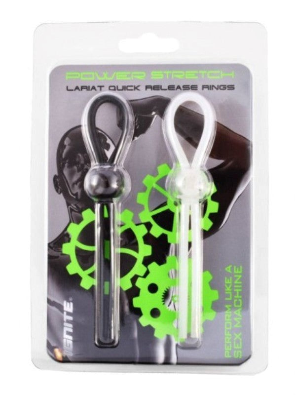 Silicone Lasso Cock rings Black and White Stretchy Cock Rings