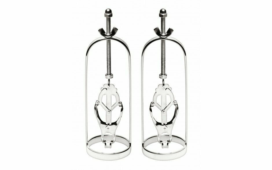 Master Series Stainless Steel Clover Clamp Nipple Stretcher Nipple and Clit Clamps