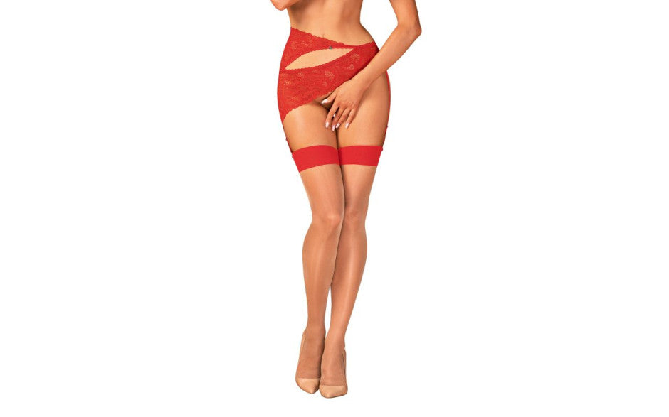 Obsessive S814 Beautiful and Sexy Leg Stockings Red Hosiery