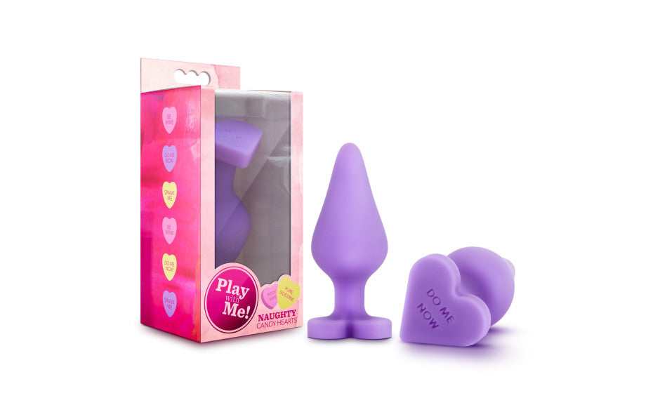 Play With Me Naughty Candy Heart Shaped Do Me Now Silicone Anal Plug Butt Plugs