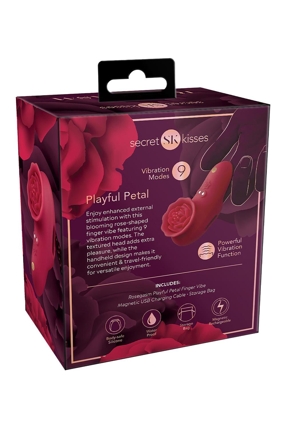 Xgen Secret Kisses ROSEGASM PLAYFUL PETAL Finger Stimulator Finger and Tongue Vibrators