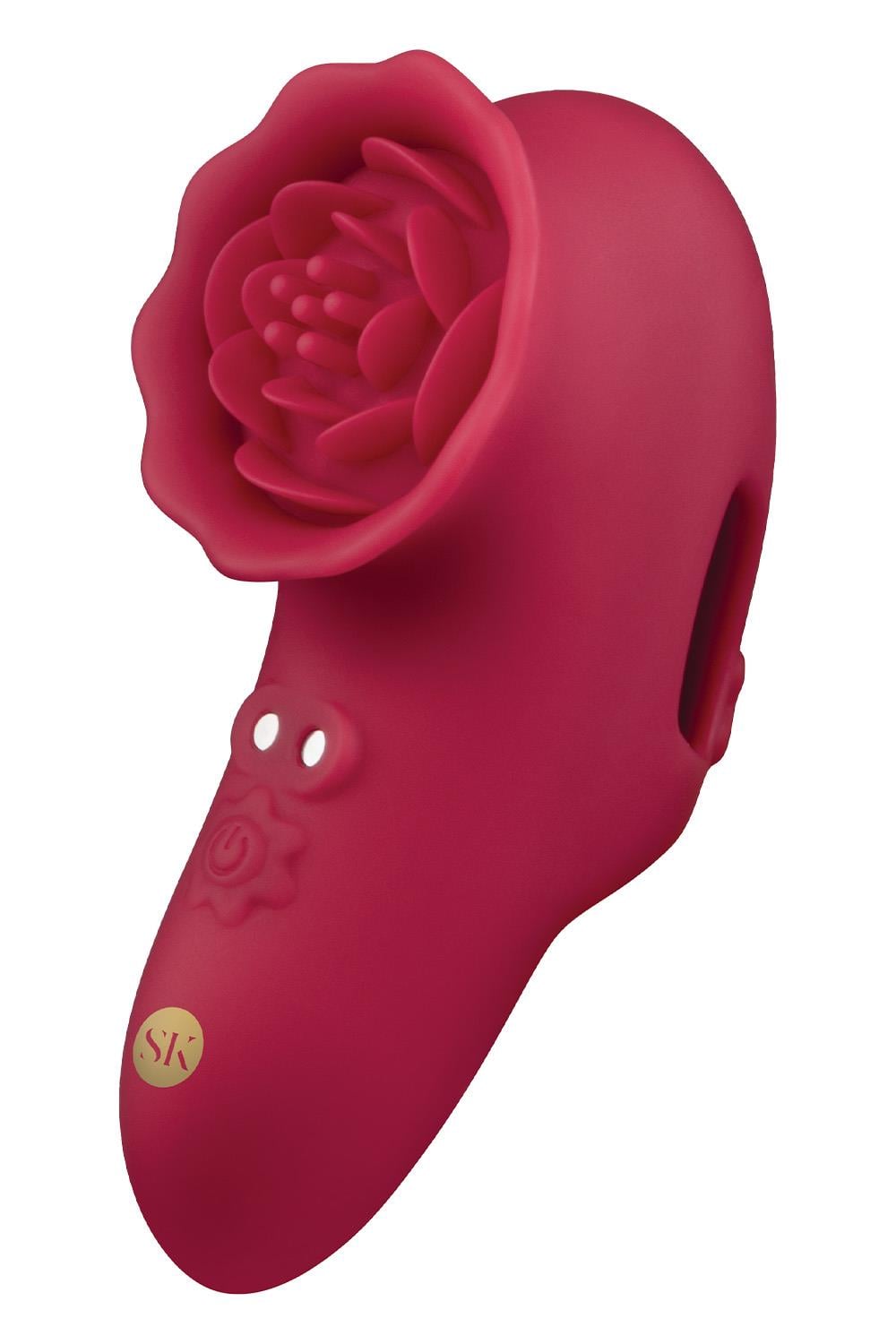 Xgen Secret Kisses ROSEGASM PLAYFUL PETAL Finger Stimulator Red Finger and Tongue Vibrators