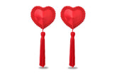 Lovetoy Reusable Red Heart Tassels Womens Nipple Pasties Breast and Nipple Toys