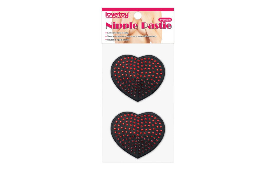 Lovetoy Reusable Red Diamond Heart Nipple Pasties Breast and Nipple Toys