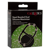 CalExotics Steel Beaded Dual Silicone Maximizer Cock Ring Stretchy Cock Rings