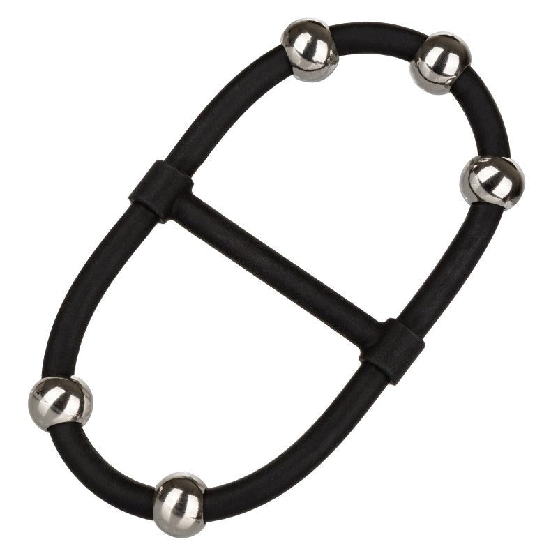 CalExotics Steel Beaded Dual Silicone Maximizer Cock Ring Stretchy Cock Rings