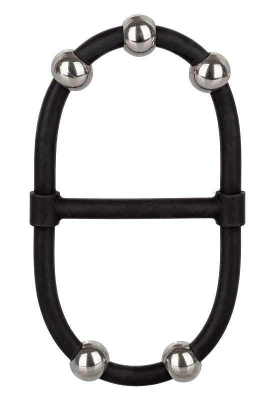 CalExotics Steel Beaded Dual Silicone Maximizer Cock Ring Stretchy Cock Rings
