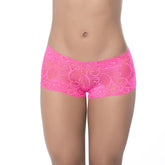 Mapale Stretchy Lace Womens Boyshort Hot Pink G-Strings, Panties and Shorts
