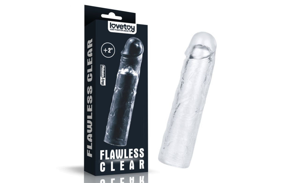 Lovetoy Clear Penis Extender Sleeve Plus 2 Inch Penis Sleeves and Extenders