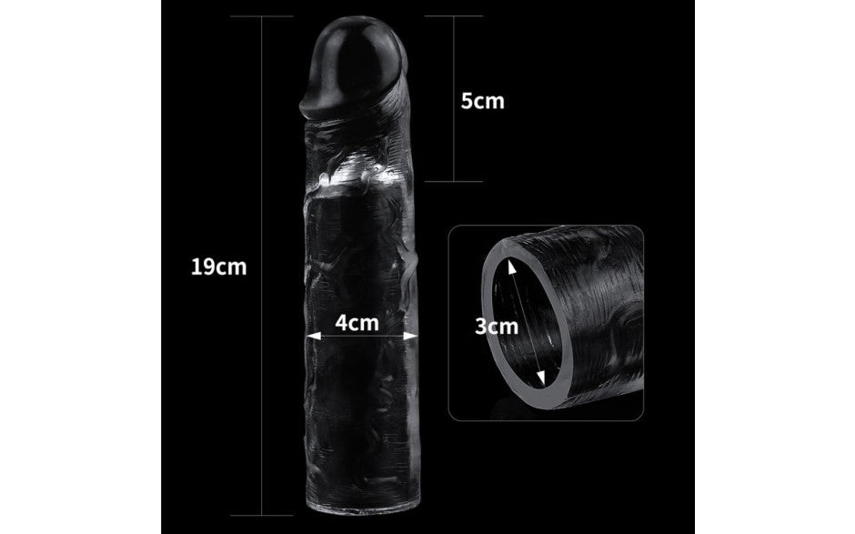 Lovetoy Clear Penis Extender Sleeve Plus 2 Inch Penis Sleeves and Extenders