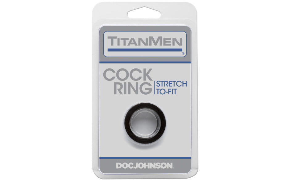 Titanmen Extra Thick Stretchy Cock Ring Black Stretchy Cock Rings