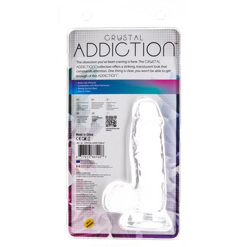 Addiction Crystal Realistic Dildo With Balls Clear Realistic Dildos